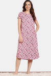 Zivame Bloom Hive Woven Mid Length Nightdress - Prairie Sunset — thumbnail 2